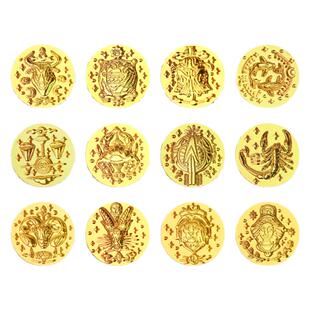 十二星座火漆印章套装全套便宜的火星印章全部迷你火气火星火漆蜡蜡粒男生古风章头蜡烛火机昂章12星座印章头