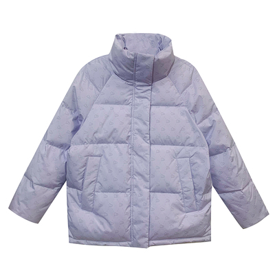 雅鹿正品短款立领羽绒服女白鸭绒