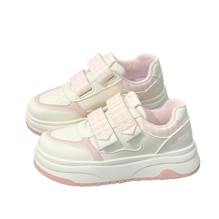 回力魔术贴女鞋高颜值厚底小白鞋女款2026新款百搭学生面包板鞋子