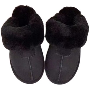 2024新款千颂伊同款皮毛一体拖鞋女外穿包头拖保暖居家羊毛毛拖鞋
