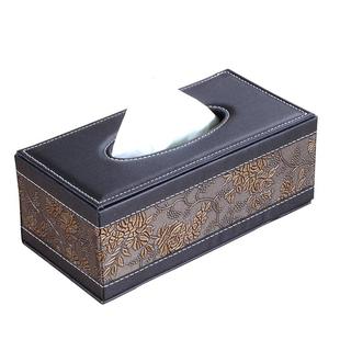 皮革纸巾盒定制印logo餐巾抽纸盒家用客厅创意酒店办公室皮质纸抽