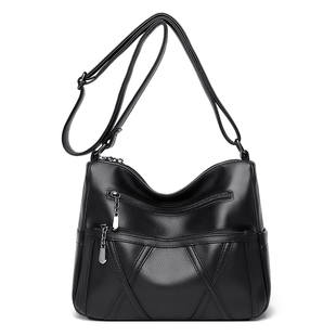 真皮质感女包2026爆款软皮多层百搭单肩斜挎包大容量中老年妈妈包