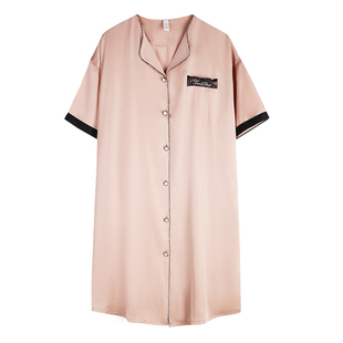 轩靓睡裙女夏季冰丝宽松薄款中长裙女士睡衣夏天丝绸可外穿家居服