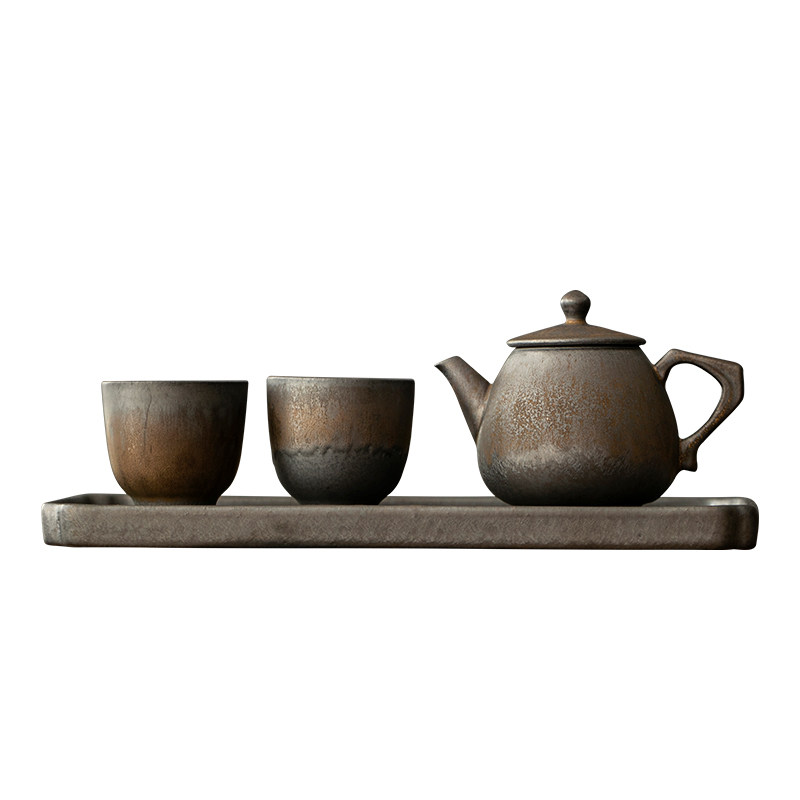 鎏金茶壶一壶两杯功夫茶具套装