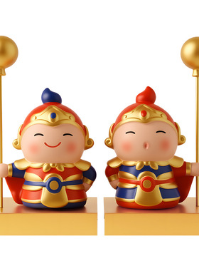 新中式门神玄关摆件桌面装饰品
