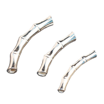 s925纯银节节高竹节情侣光面银管