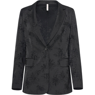 naivee纳薇秋秋新中式缎面提花西装通勤赴宴宽松气质国风外套女