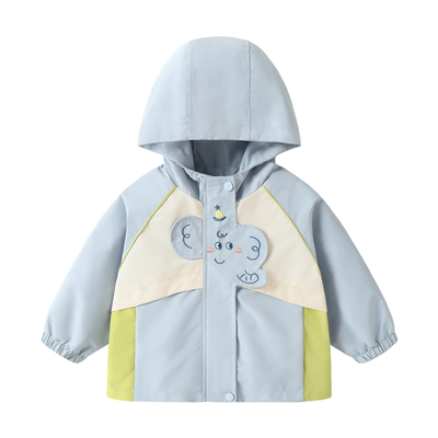 四级防水卡通连帽男女童春秋外套