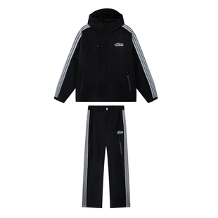 ER条纹织带连帽夹克男女同款户外登山服美式潮牌休闲运动套装