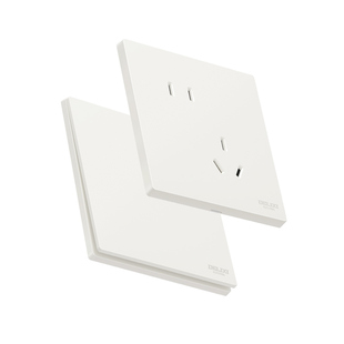 德力西智能开关控制面板超薄无线双控接入米家APP单零火290砂砾白
