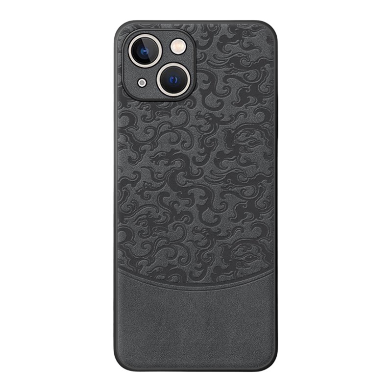 适用苹果13手机壳新款iPhone15promax保护套17羊巴皮16e月龙纹高级感14plus磨砂12网红11pm外壳x镜头全包防摔