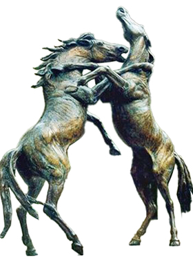 玻璃钢铸铜仿真马雕塑艺术品