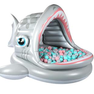 儿童海洋球池充气城堡婴儿游泳池围栏室内波波池家用宝宝玩具鲨鱼