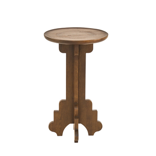 旭呈法式中古风罗马柱木墩子实木摆件美式客厅茶几角几卧室花架子