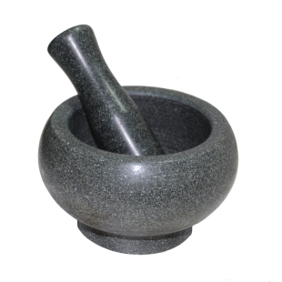 溪邸天然青石臼捣蒜器 蒜泥器压蒜器研磨器擂钵 家用蒜臼子捣药罐