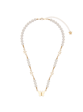 STUGAZI光面三连星蝴蝶项链