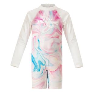 Momasong儿童泳衣女童夏连体长袖防晒训练女孩中小童宝宝温泉泳装