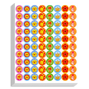 六品堂儿童奖励贴纸小红花表扬贴小学生一年级幼儿园五角星大拇指小贴画笑脸教师专用卡通星星宝宝装饰图案