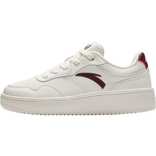 安踏轻程官方正品小白鞋女鞋冬季新款厚底增高白色透气运动鞋板鞋