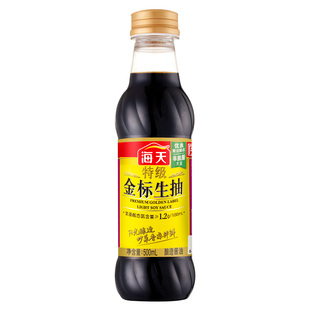 海天特级金标生抽500ml上色提鲜调料炒菜凉拌烧烤点蘸厨房调味品