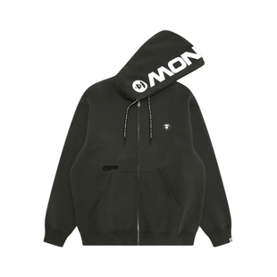 Aape旗舰店男装秋冬小标徽章拉链休闲连帽卫衣外套C358XXP