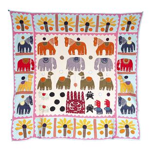 Rajasthan Cutwork Tapestry印度手工拼布童趣风俗床盖墙饰挂毯