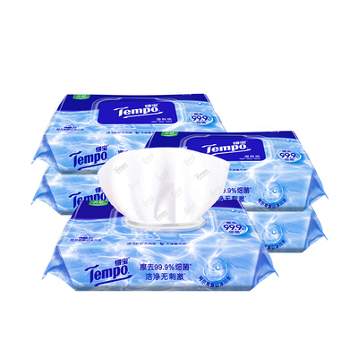 tempo得宝纯水湿厕纸80片5包整箱