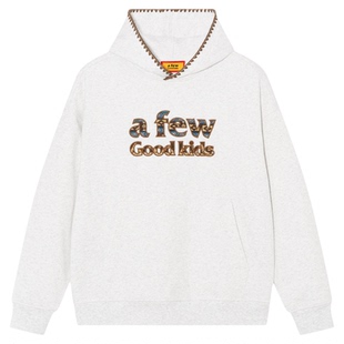 AFGK25FW民族风刺绣撞色贴布连帽卫衣春秋美式帽衫男女休闲上衣