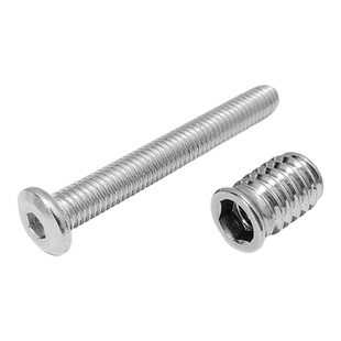 304不锈钢：沉头内外牙螺母+平头倒边内六角螺丝家具组合套装M456