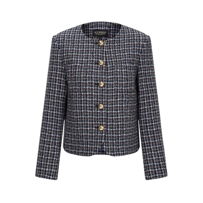 Scofield女装法式格纹粗花呢外套