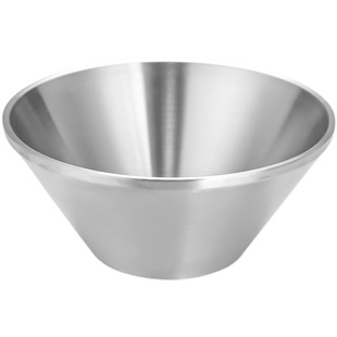 韩式斗笠碗304不锈钢喇叭碗V型汤碗饭碗网红刨冰沙拉雪花冰碗金色