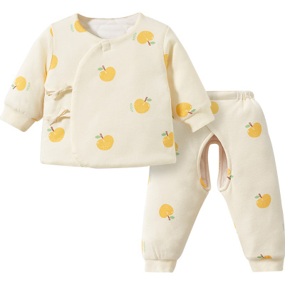 拉夏贝尔新生儿夹棉保暖套装