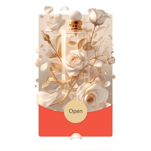 鲜花系列 | 2026原创玫瑰鲜花香水瓶主题 微信红包封面设计制作