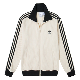 阿迪达斯三叶草官方正品外套女装春季新款华夫格立领夹克情侣外套