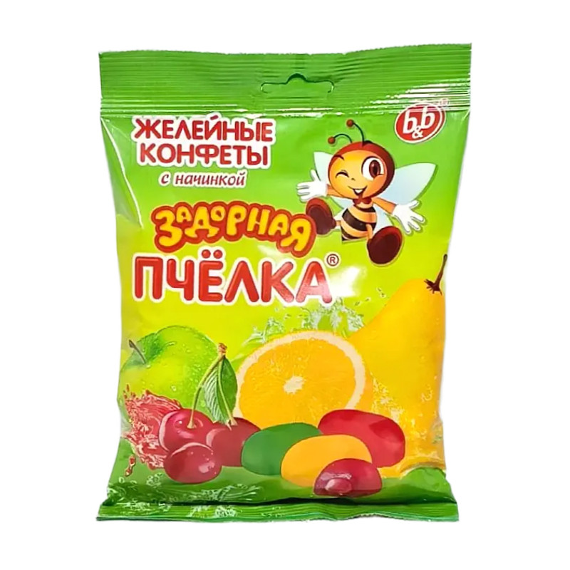 俄罗斯原装进口小蜜蜂果味夹心糖
