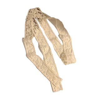 法式细窄长条丝巾女系脖高级感领巾2025新款春夏装饰蕾丝飘带腰带