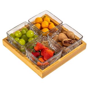 水果盘客厅家用糖果摆放盘干果收纳盒四六宫格分格零食点心盘轻奢