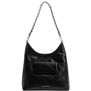 CHARLES&KEITH26秋季新款CK2-40782929菱格质感HOBO腋下包斜挎包