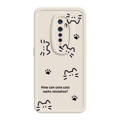适用oppoReno2手机壳reno2F新款磨砂硅胶套Reno2Z全包线条猫咪opopreno女0pp0潮oppreno软opreno防摔opporeon