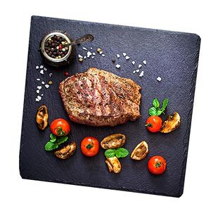 天然岩寿司盘西餐石盘黑色石板盘子牛排盘岩石板甜品日式创意料理