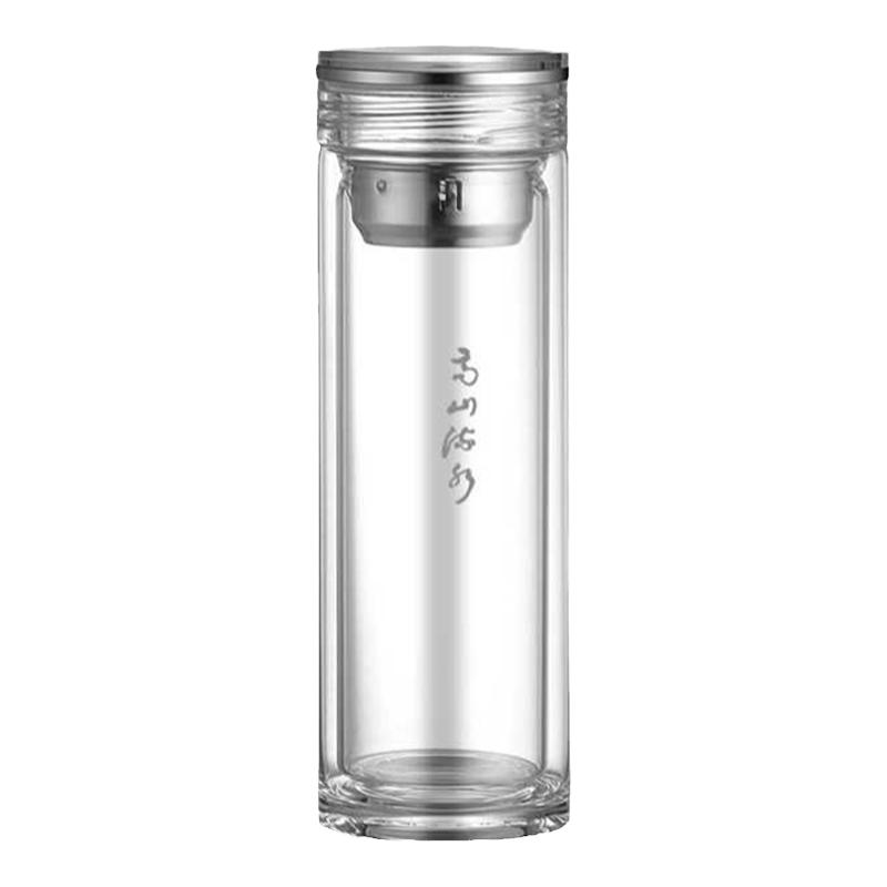 高山流水双层玻璃杯男士茶水分离