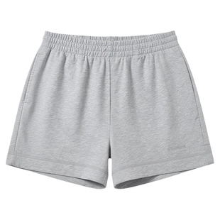 CLIMAX VISION【基础百搭】纯色刺绣侧开衩A字宽松运动休闲短裤女