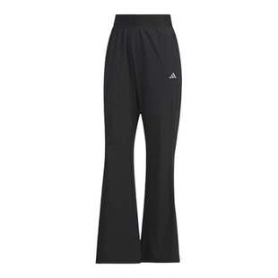 【自营】adidas阿迪达斯黑色微喇运动休闲女显腿长梭织长裤KH2621