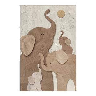 现代轻奢大象客厅装饰画玄幻肌理沙发背景墙挂画高档大气玄关壁画