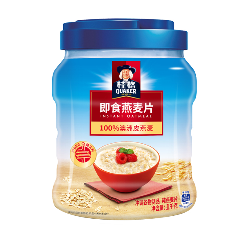 桂格即食燕麦片1000g*1罐装桶装经典原味燕麦营养谷物早餐代餐