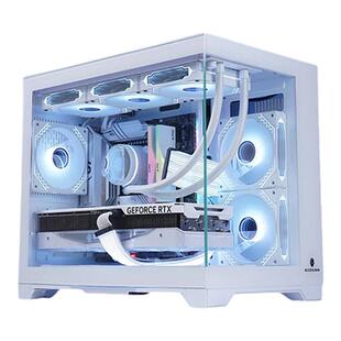 玩嘉孤勇者升级版无立柱海景房全景侧透 MATX主板360水冷台式机箱