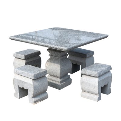 石桌石凳庭院花园天然长方形桌子