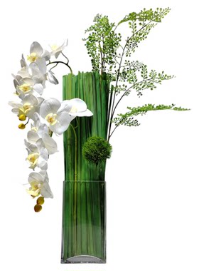 简约现代高端蝴蝶兰仿真花摆件