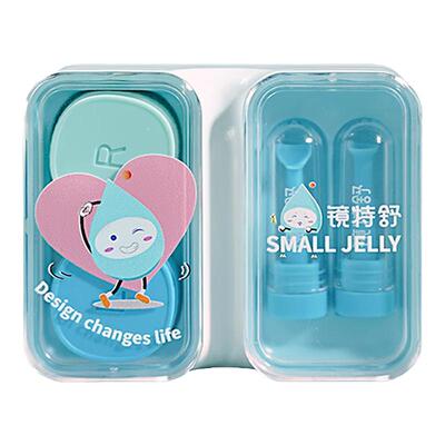 镜特舒隐形眼镜硬镜ok镜镜盒套组双联盒+吸棒+托棒三件套一站配齐