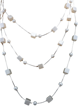 多层叠戴满天星气质毛衣链珍珠